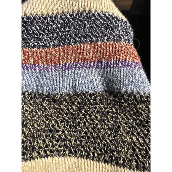 BA&SH Striped Crochet Knit Midi Dress MEDIUM Tshirt Daytime Cotton Designer $375 - Picture 15 of 15